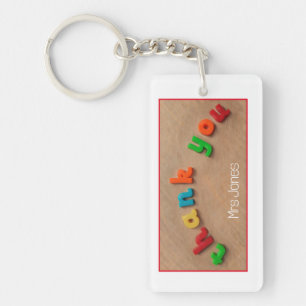 Dank u leraar magnetische brief sleutelhanger