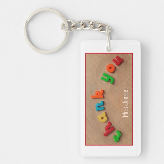 Dank u leraar magnetische brief sleutelhanger (Voorkant)