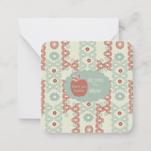 Dank u Leraar: Notitiekaartje