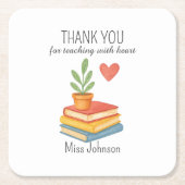 Dank u leraar - oprechte waardering cadeau - kartonnen onderzetters (Voorkant)
