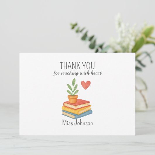 Dank u leraar - oprechte waardering geschenk feestdagenkaart (Staand voorkant)