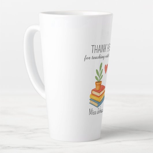 Dank u leraar - oprechte waardering geschenk latte mok (Linkerhoek)