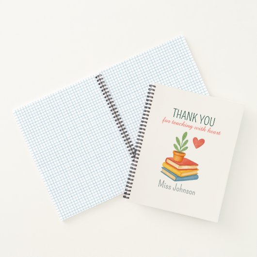 Dank u leraar - oprechte waardering geschenk notitieboek (Binnen)
