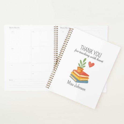 Dank u leraar - oprechte waardering geschenk planner (Display)