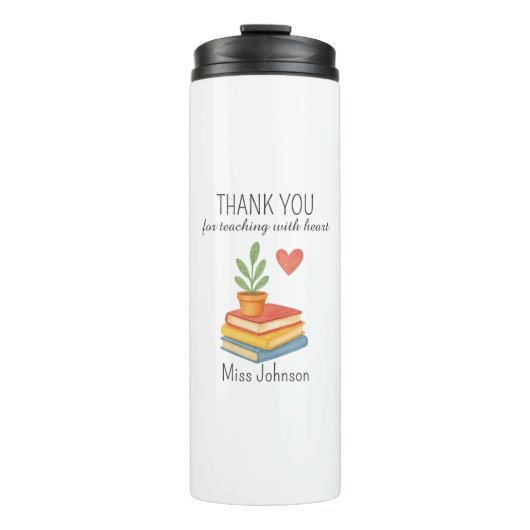 Dank u leraar - oprechte waardering geschenk thermosbeker (Voorkant)