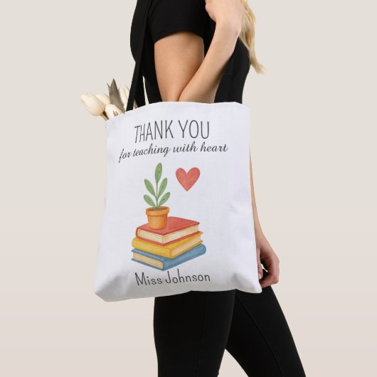 Dank u leraar - oprechte waardering geschenk tote bag (Dichtbij)