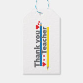 Dank u, leraar - Pencils en hart Cadeaulabel (Voorkant)