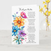 dank u leraar pensioen bloem gedicht kaart (Gele Bloem)