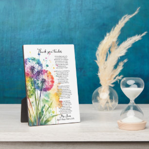 Dank u leraar pensioen paardenbloem gedicht fotoplaat