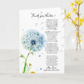 Dank u leraar pensioen paardenbloem gedicht kaart (Gele Bloem)