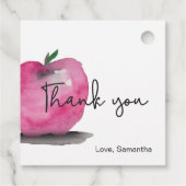 Dank u Leraar Red Apple waterverf kraft Bedankjes Labels (Achterkant)