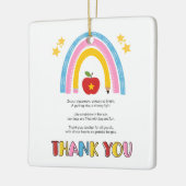 Dank u leraar regenboog appel ster gedicht keramisch ornament (Links)
