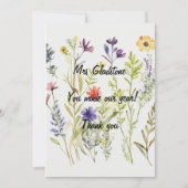 Dank u Leraar U maakte ons Jaar. Bewerkbare tekst Bedankkaart (Voorkant)