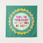 Dank u, leraar, voor uw werk uit het hart wandkleed (Voorkant)