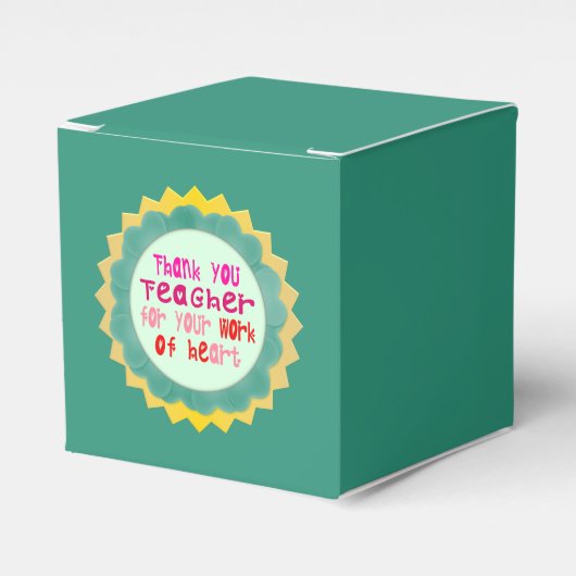 Dank u, leraar, voor uw werk van hart bedankdoosjes (Voorkant Zijde)