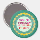 Dank u, leraar, voor uw werk van hart magneet (Voorkant / Achterkant)
