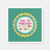 Dank u, leraar, voor uw werk van hart servet (Voorkant)