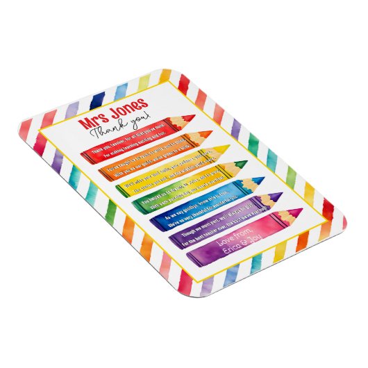 dank u leraar Waardering potloden gedicht Magneet (Rechterzijde)