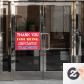 Dank u leraren Kleurrijke Leuke School Win Raamsticker (Kantoordeur)