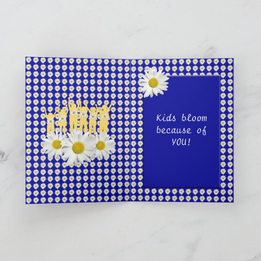 Dank U Lerares Madeliefjes Kaart (Binnen)