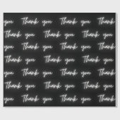 Dank u Leuk Modern Zwart Wit Neon Script Cadeaupapier (Vlak)