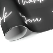 Dank u Leuk Modern Zwart Wit Neon Script Cadeaupapier (Rol Hoek)