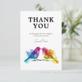 🌈Dank u LGBTQ+ Regenboog Lovebirds Bedankkaart (Staand voorkant)