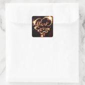 Dank u licht vierkante sticker (Tas)