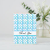 Dank u, lichtblauwe stippen briefkaart (Staand voorkant)