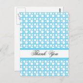 Dank u, lichtblauwe stippen briefkaart (Voorkant / Achterkant)