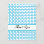 Dank u, lichtblauwe stippen briefkaart (Voorkant)
