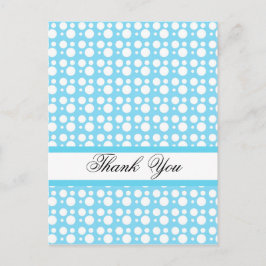 Dank u, lichtblauwe stippen briefkaart