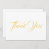 Dank u, lichte gouden witte elegante manuscriptkaa (Voorkant / Achterkant)