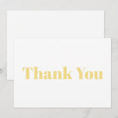 Dank u, lichte gouden witte moderne briefkaart (Voorkant / Achterkant)