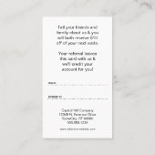 dank u , lichtend verwijzingsprogramma aanbevelingskaartje (Achterkant)