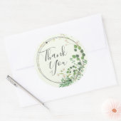 Dank U Lichtgroene Groene Krans Vierkante Stok Ronde Sticker (Envelop)