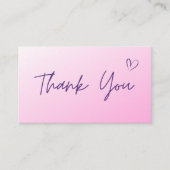 Dank u Lichtroze Ombre Moderne Sociale Media Visitekaartje (Voorkant)