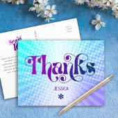 Dank u lief 16 Groovy Paarse Blauwe Gradiënt Briefkaart