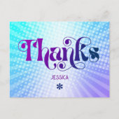 Dank u lief 16 Groovy Paarse Blauwe Gradiënt Briefkaart (Voorkant)