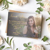 dank u lief 16 verjaardag goud vervaagd foto notitiekaartje