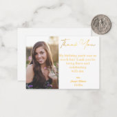 Dank u lief 16 verjaardag gouden foto notitiekaartje (Voorkant / Achterkant in situ)