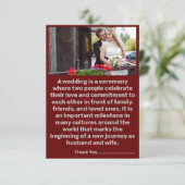 Dank u liefde hart bruiloft bedankkaart (Staand voorkant)