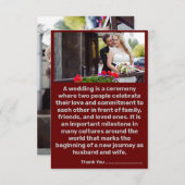 Dank u liefde hart bruiloft bedankkaart (Voorkant / Achterkant)