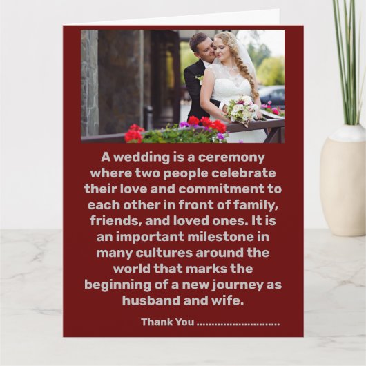 Dank u liefde hart bruiloft gevouwen kaarten (Voorkant)