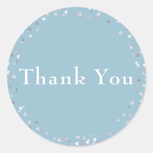 Dank U Liefdesharten Confetti Ronde Sticker (Voorkant)