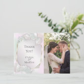 DANK U | Lijst van de Wispy Pink Shimmer PHOTO Bedankkaart (Staand voorkant)