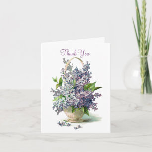 Dank u Lila Bloesems Basket Bedankkaart