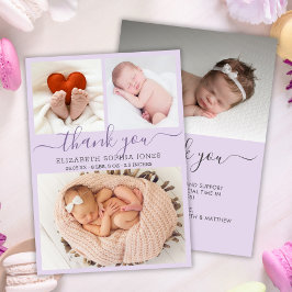 Dank u Lila Foto Collage van de Aankondiging van d