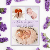 Dank u Lila Foto Collage van de Aankondiging van d