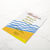 Dank u LJ Monogram Elegant Strand Wedding Folie Uitnodiging (Gedraaid)